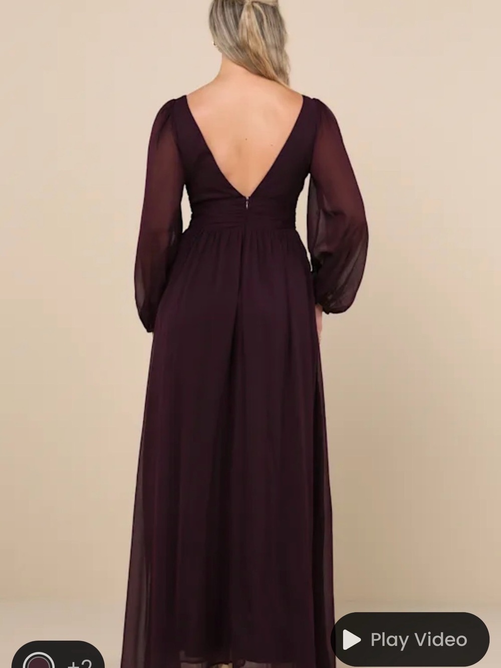 Lulus Enchant My Love Dark Purple V-neck Long Sleeve Maxi Dress - Size XL NWT - Picture 2 of 3
